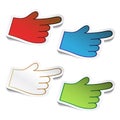 Vector bend stickers of hand