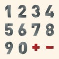 Vector bended font - Numbers