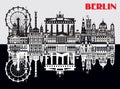 Vector Berlin Skyline Royalty Free Stock Photo