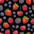 Vector Berry Seamless Pattern Royalty Free Stock Photo