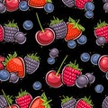 Vector Berry Seamless Pattern Royalty Free Stock Photo