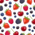 Vector Berry Seamless Pattern Royalty Free Stock Photo