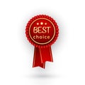 Vector best choice red label with ribbons Royalty Free Stock Photo