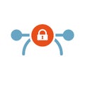 Vector bezier icon, multimedia icon with padlock sign. Vector bezier icon and security, protection, privacy symbol