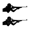Vector biathlon shooter Royalty Free Stock Photo