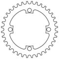 Vector Bicycle chainring 36 tooth isolated. Mtb gear.