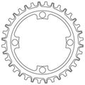 Vector Bicycle chainring 36 tooth isolated. Mtb gear.