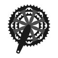 Vector bicycle cogwheel crankset sprocket.