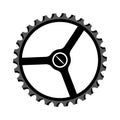 vector bicycle cogwheel sprocket crankset icon