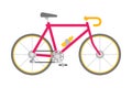 Vector bicycle in flat style isolated on white Royalty Free Stock Photo