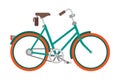 Vector bicycle in flat style isolated on white Royalty Free Stock Photo
