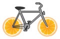 Vector bicycle with wheels orange Royalty Free Stock Photo