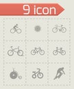 Vector bicycle icons set Royalty Free Stock Photo