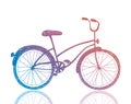 Vector bicycle illustration. Retro hipster bike.