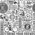 Vector bicycle theme seamless pattern or background