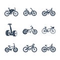 Vector bicycles icon set. Vector illustration. Vector symbols