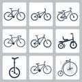 Vector bicycles icons set