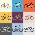 Vector bicycles set. Travel and and sport theme