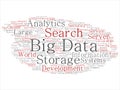 Vector big data large size storage systems word cloud Royalty Free Stock Photo