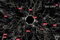 Vector big data visualization. Visual information complexity. Big data analytics representation. Abstract data graph. Royalty Free Stock Photo