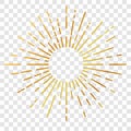 Vector Big Golden Sunburst, rounded corner, at transparent Effect background