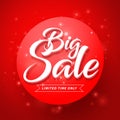 Vector Big Sale and Discounts Text in Glossy Abstract Red Background