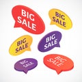 Vector Big sale text bubble set Royalty Free Stock Photo