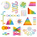 Vector Big set of infographics elements Graphics colourful for display