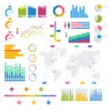 Vector Big set of infographics elements Graphics colourful for display