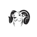 Vector of bighorn ram head on white background. Easy editable layered vector illustration. Wild Animals