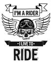 Vector biker quote with motivation phrase