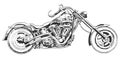 Vector bikers. Hand drawing vector motorcycle with bike elements