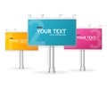 Vector billboards screen template for text