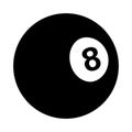 Vector billiards snooker pool 8ball silhouette illustration isolated on white background.