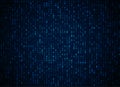 Vector binary code dark blue background. Big data and programming hacking, deep decryption and encryption, computer streaming Royalty Free Stock Photo