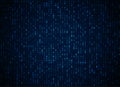 Vector binary code dark blue background. Big data and programming hacking, deep decryption and encryption, computer streaming Royalty Free Stock Photo