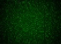 Vector binary code green background. Big data and programming hacking, deep decryption and encryption, computer streaming numbers