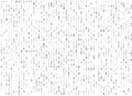 Vector binary code white seamless background. Big data and programming hacking, decryption and encryption, computer streaming