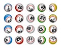 Vector Lottery Bingo Balls Isolated on White Background