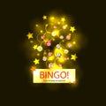 Vector BINGO Colorful Shining Illustration, Web Background Template, Gambling Games Concept, Glowing Explosion.