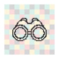 Vector binoculars icon on square background