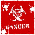 Vector biohazard icon red and white