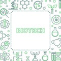 Vector Biotech concept square outline frame or illustration