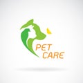 Vector of bird, cat, dog and butterfly on white background. Pet Royalty Free Stock Photo