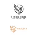 A vector bird line art logo design template