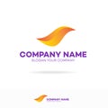 Vector bird logo set modern gradient color style Royalty Free Stock Photo