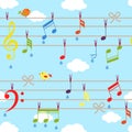 Vector birds and music Royalty Free Stock Photo