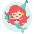 Vector Birthday Mermaid Illustration