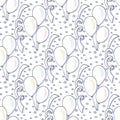 Vector birthday pattern with balloons. Seamless background for holiday Royalty Free Stock Photo