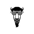 Vector bison head, face for retro hipster logos, emblems, badges, labels template and t-shirt vintage design element. Isolated on